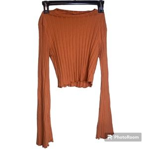 SHEIN Rusty Orange long sleeve crop top